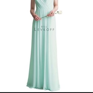 𝅺Bill Levkoff Bella Bridesmaid Prom Gown Mint Green Wedding Party Dres Style 6